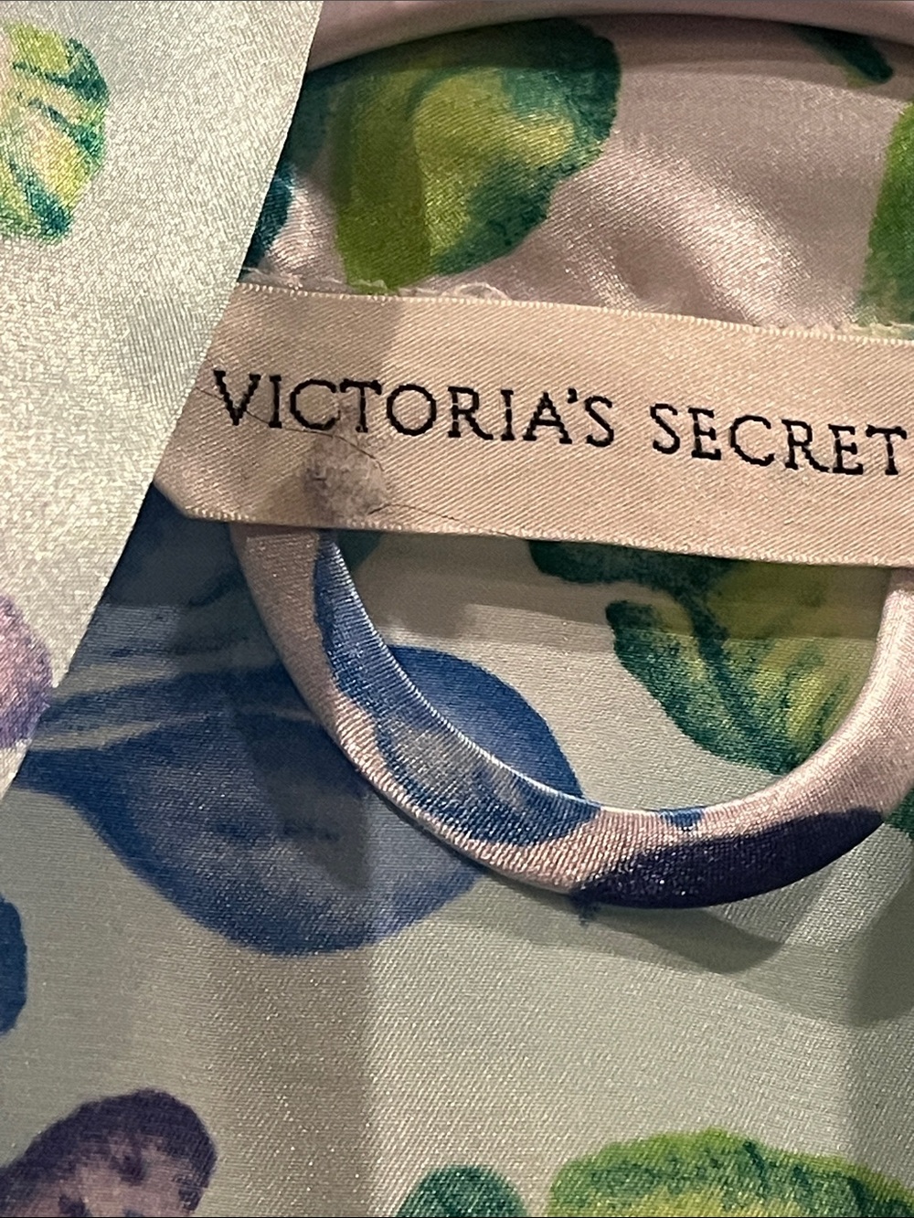 Victoria’s Secret Satin Tropical Under the Sea Purple and Green OS Mini Robe - Picture 3 of 9